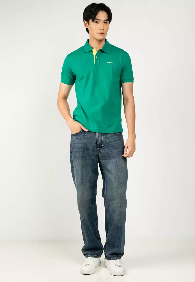 Contrast Pique Polo Shirt