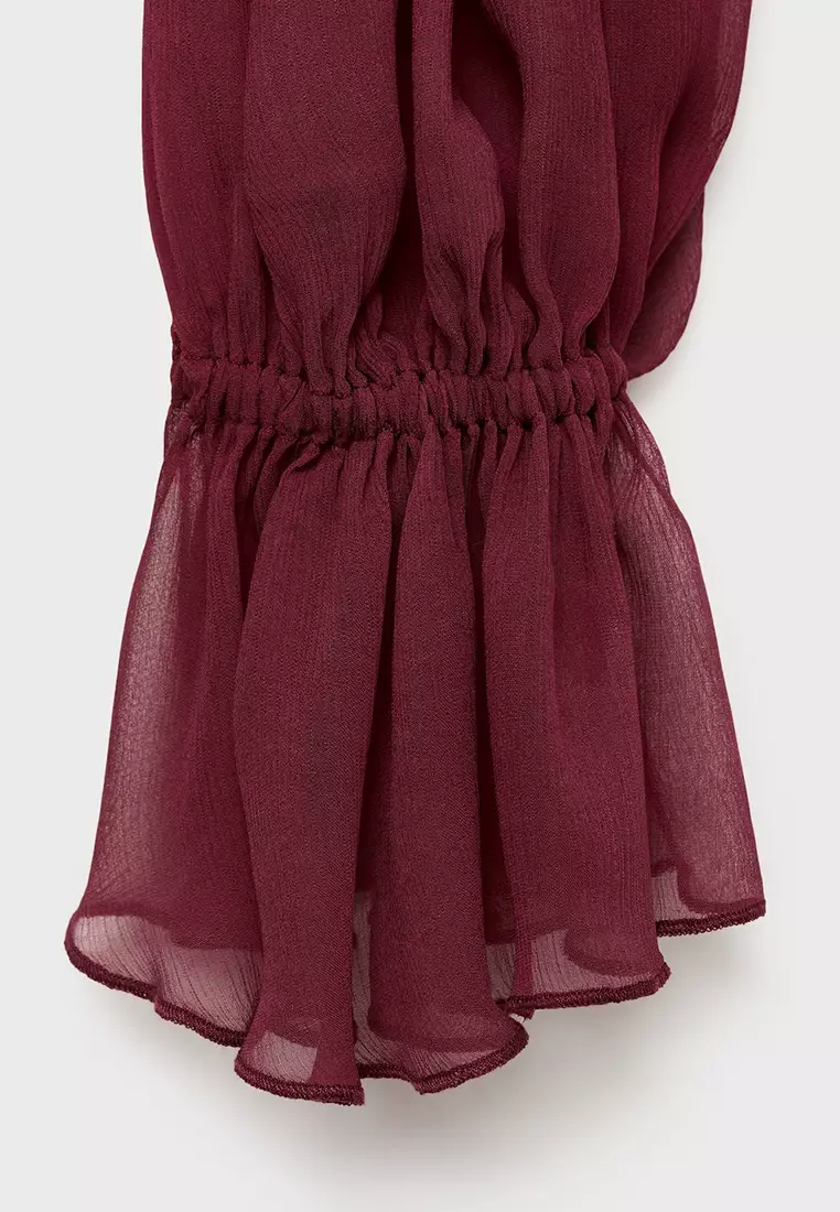 Semi-Transparent Blouse with Foulard