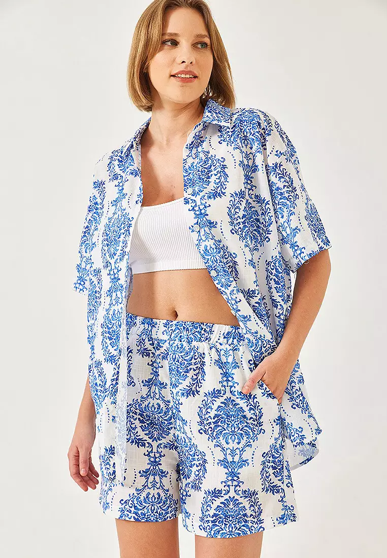 Printed Shirt & Shorts Set
