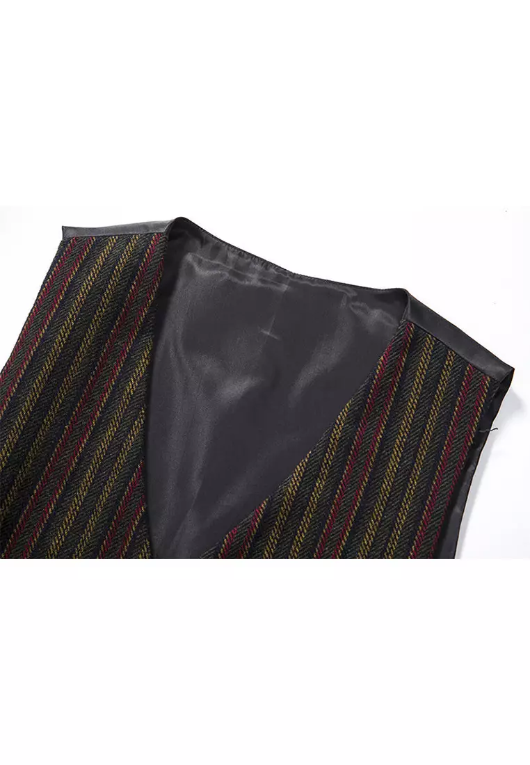 V-Neck Striped Suit Vest ZQ-M93
