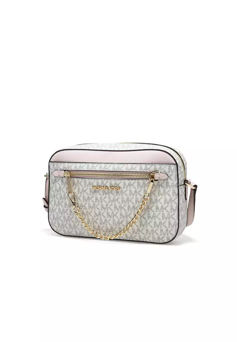 Jet Set Large Logo Crossbody Bag In Powder Blush 35S1GTTC9B