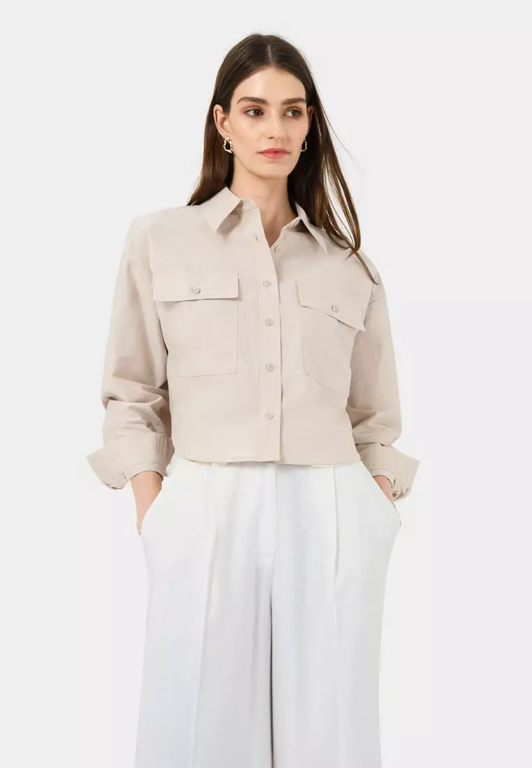 Kyla Crop Pocket Shirt