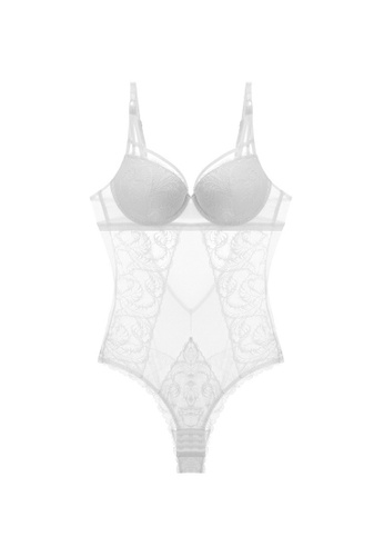 W.Excellence white Premium White Lace Lingerie Set (Bra and Underwear) 2D320US483E0E9GS_1