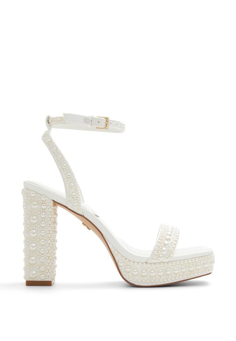 Lulu Pearl Embellished Platform Heels