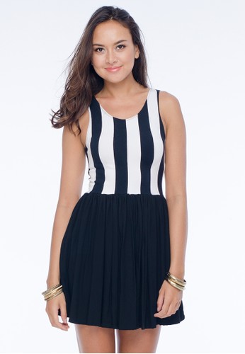 Black and White Dress with Cotton Lycra Top