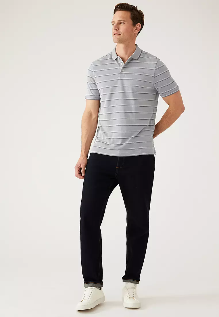 Modal Rich Striped Polo Shirt