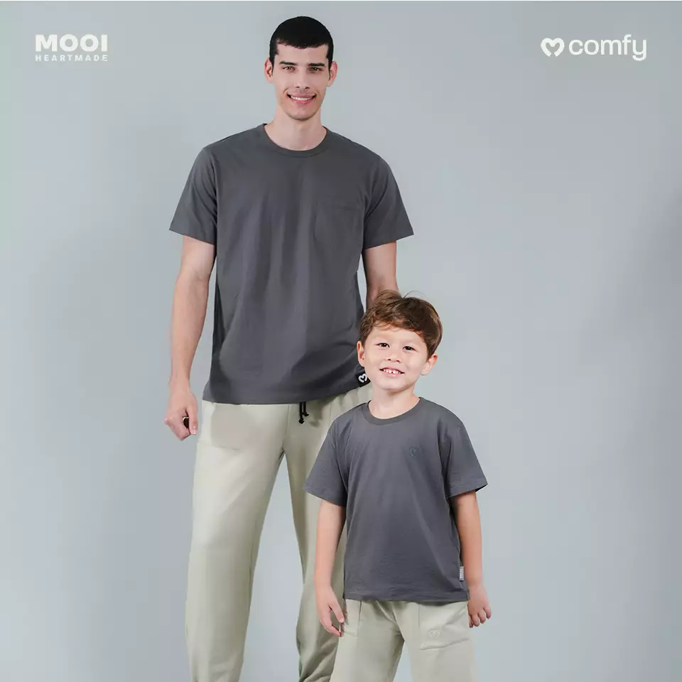 Mooi Kaos Dewasa Pocket Unisex Comfy T-Shirt Pocket Adult - Light Grey