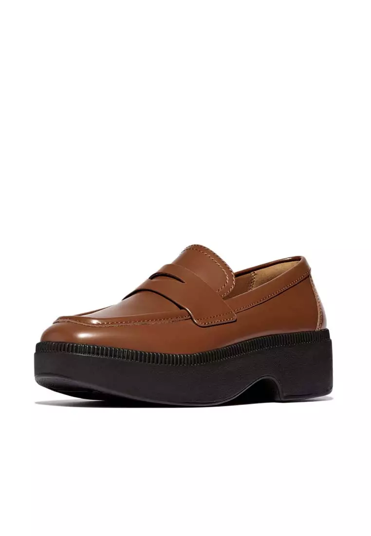 Buy Fitflop FitFlop F-LUMA Box-Leather Demi-Wedge Penny  display picture 1