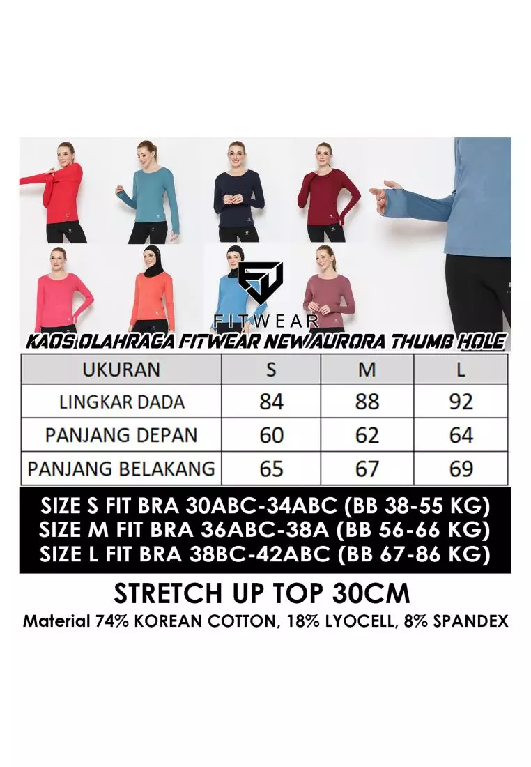 Fitwear - Kaos Olahraga Wanita NEW AURORA LS BASELAYER EAZYDRY - BURGUNDY