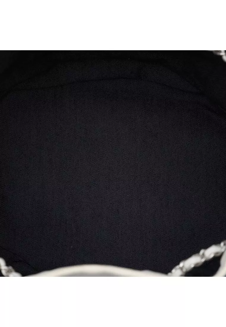 Pre-Loved Chanel Venise Biarritz Mixed Fibers And Lambskin Drawstring Bucket Bag