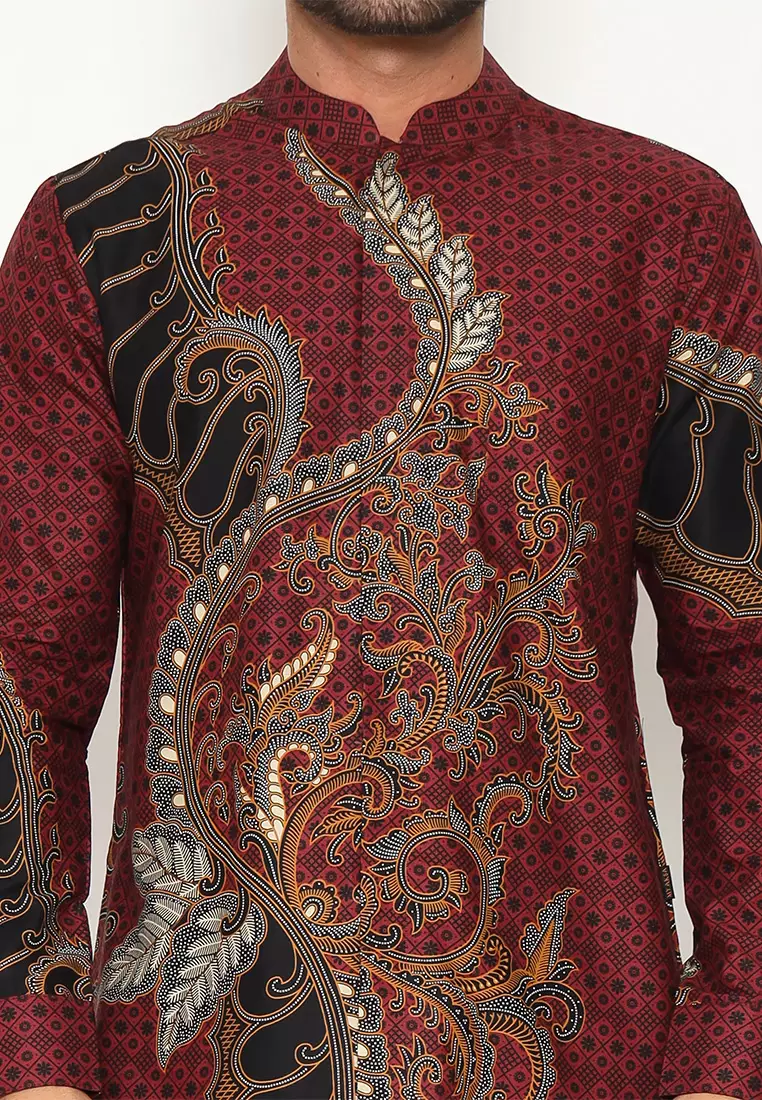 My Aksa Batik Pria Kemeja Koko Panjang Furing Keanu Kyomi