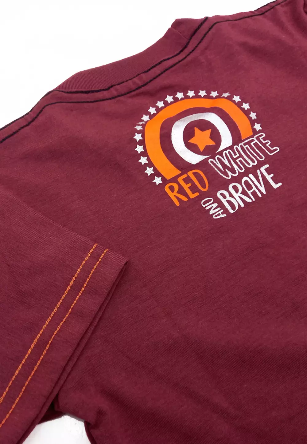 Wakakids Kaos Anak Laki Laki Baju Atasan Oblong Lengan Pendek Motif Red White and Brave 3988 Wkats Army