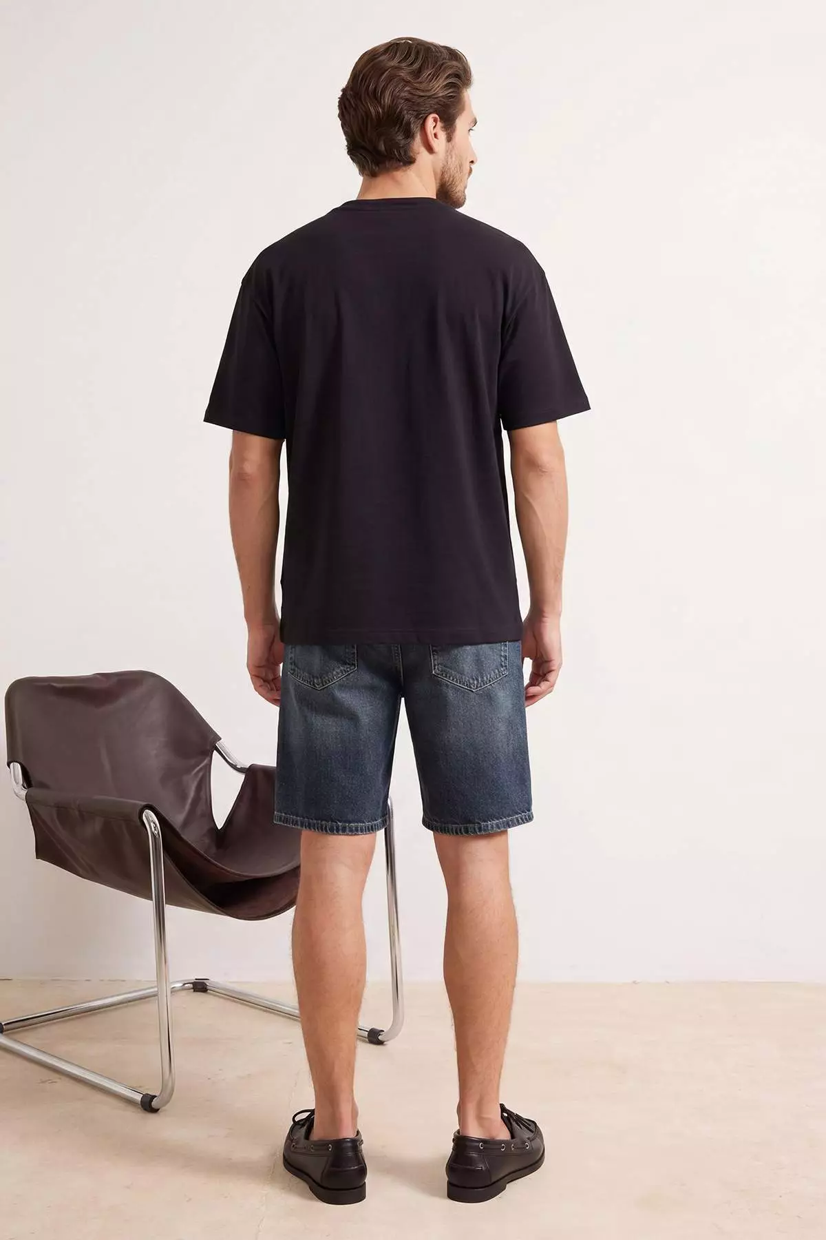 Black Oversize Crab Embroidered 100% Cotton T-Shirt Tmnss26Ts00047