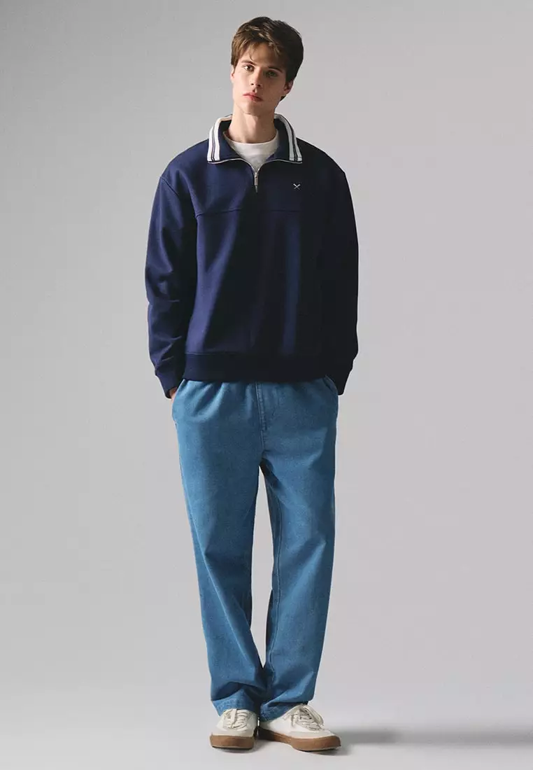 Light Wash Pull Up Denim Pants