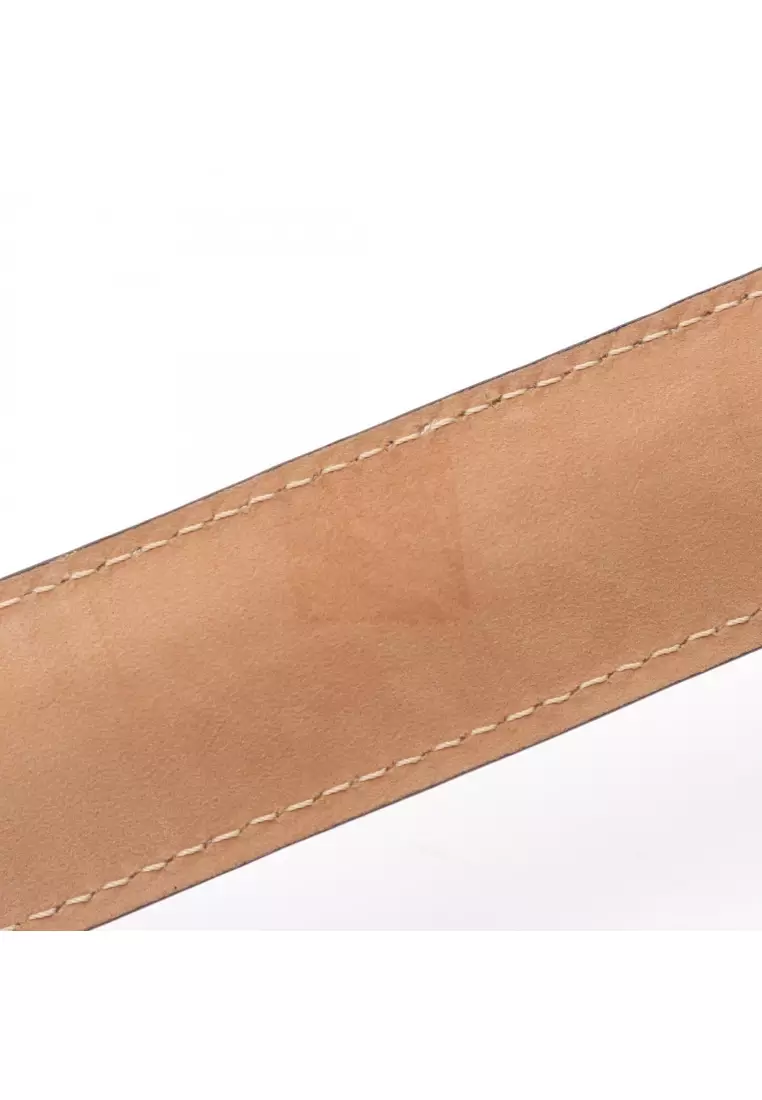 Pre-Loved LOEWE Anagram Slap Small bracelet leather Brown