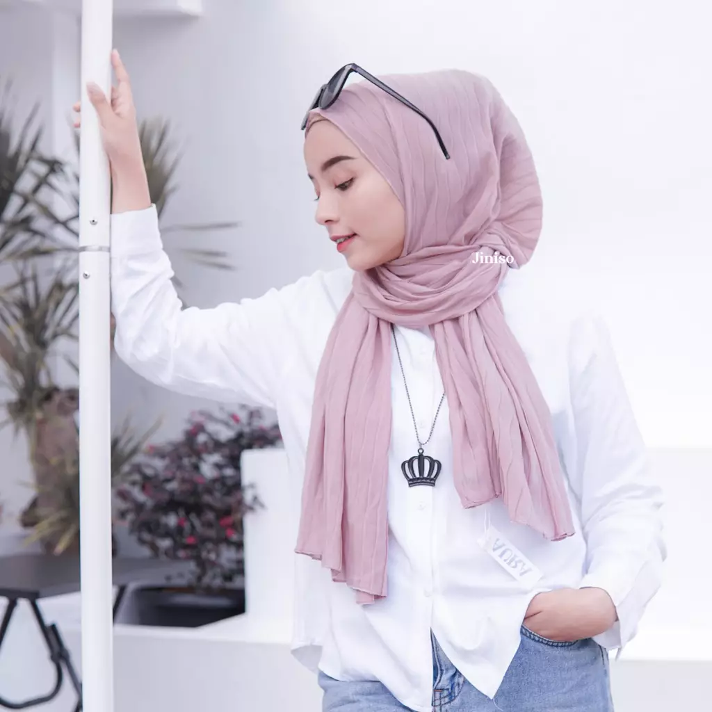 AURA Active Hijab Pashmina Full Plisket Wave