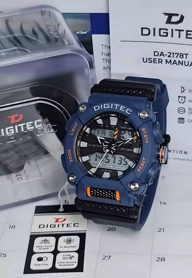 Digitec - Jam Tangan Pria - Blue - Resin Strap - 2178