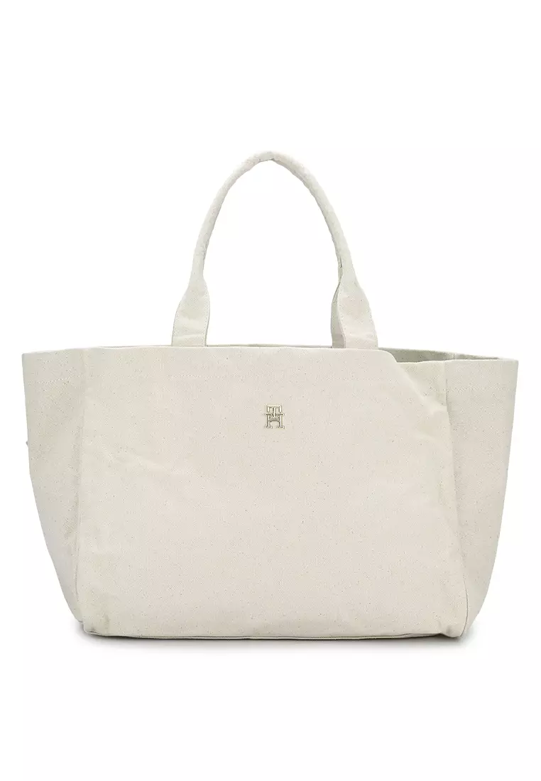 IZZY CANVAS MONOGRAM TOTE BAG BUTTONSCARVES SERIES : IZZY CANVAS