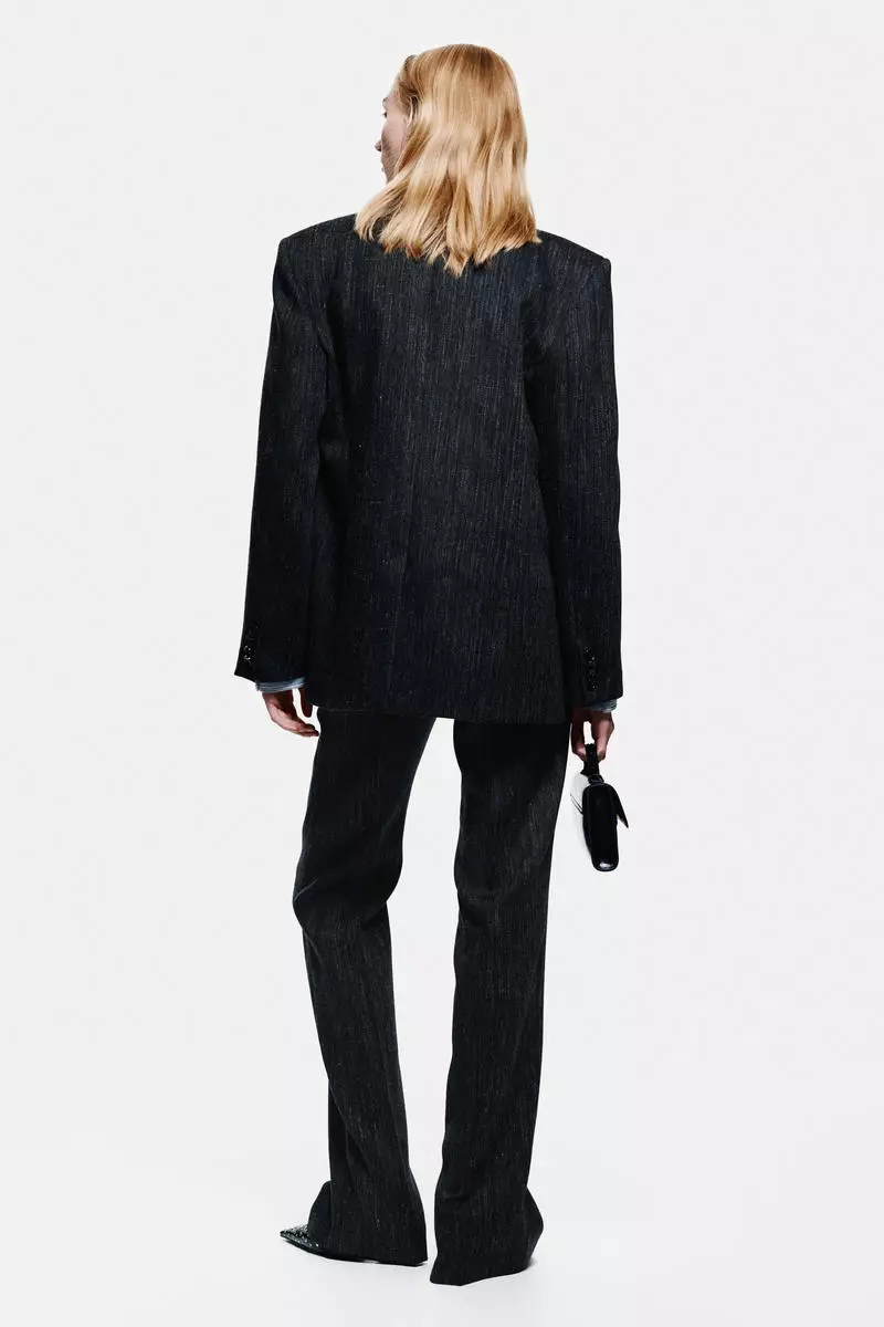 Double-breasted wool-blend blazer