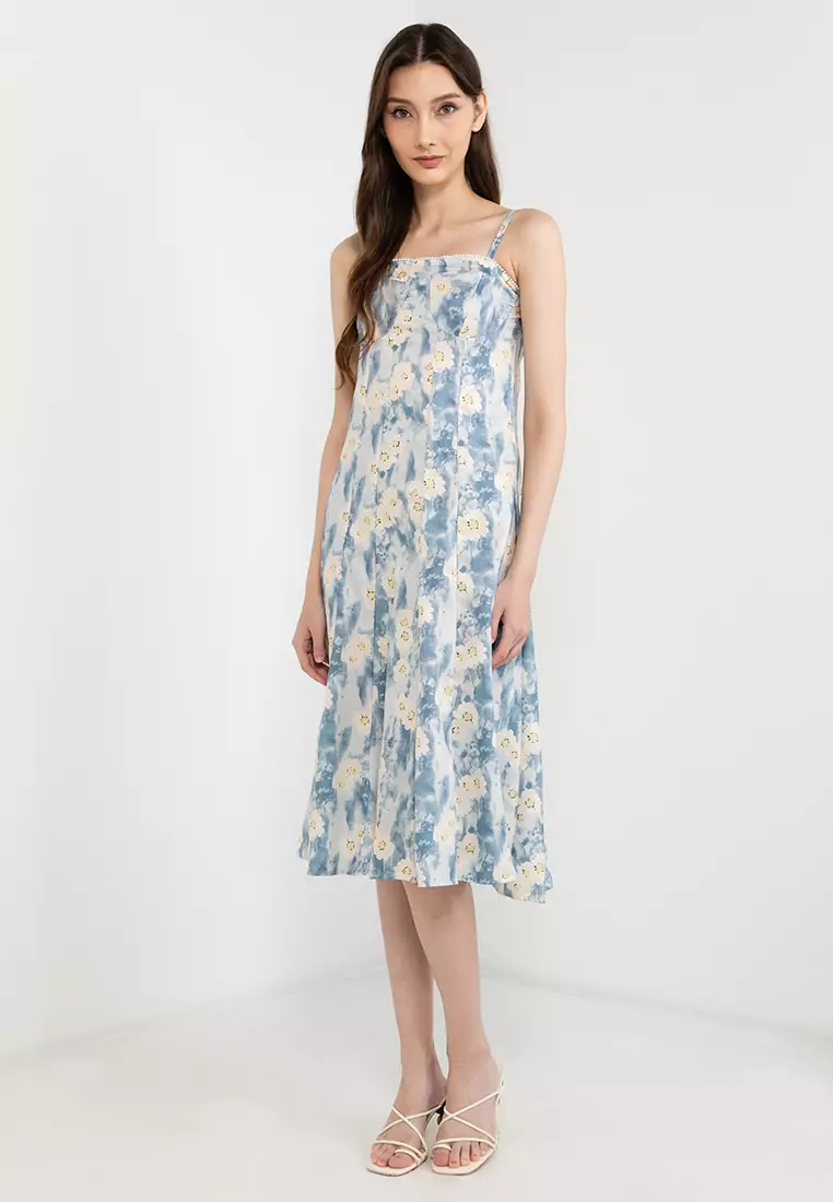 Buy Artist Calla Floral Midi Dress 2024 Online | ZALORA