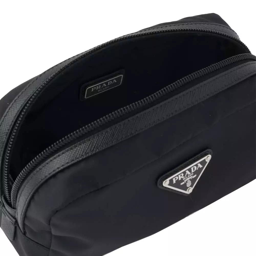 Jual Prada Prada ReNylon Saffiano Leather Toiletry Bag Black Original