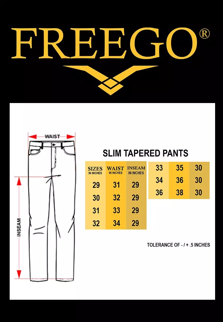 Denim Long Pants Slim Tapered Fit Stretch