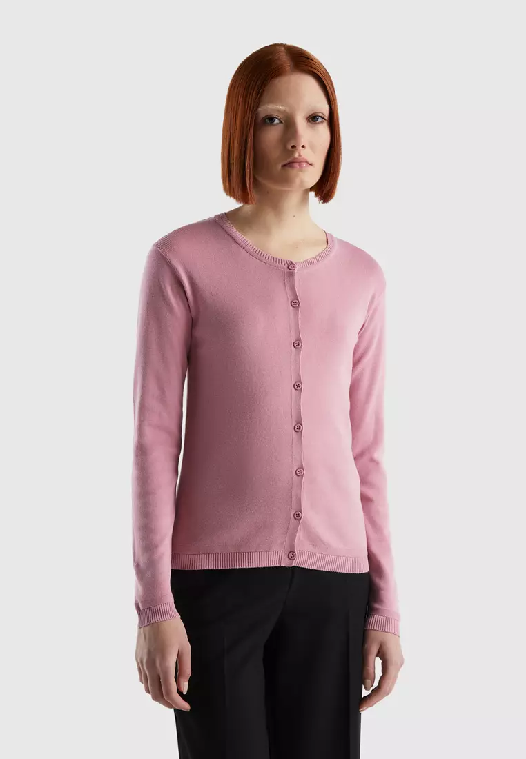 Buy United Colors of Benetton Crew neck cardigan in pure cotton