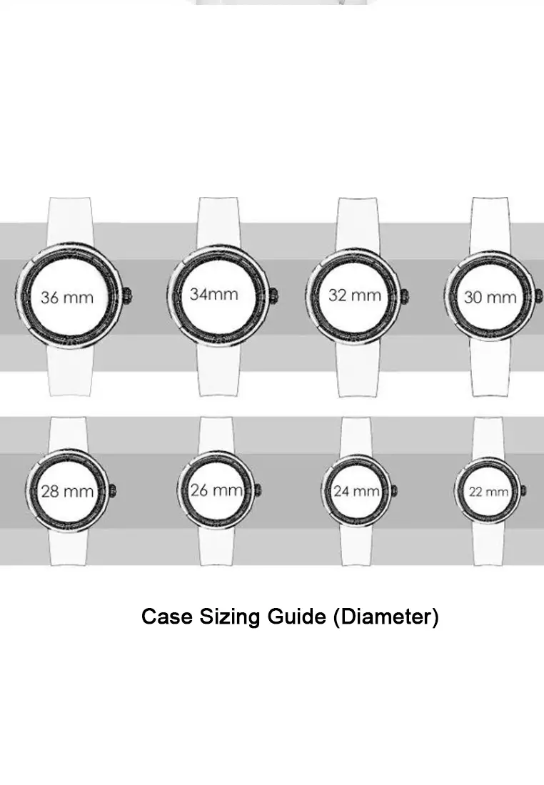 Women's watch sales face sizes