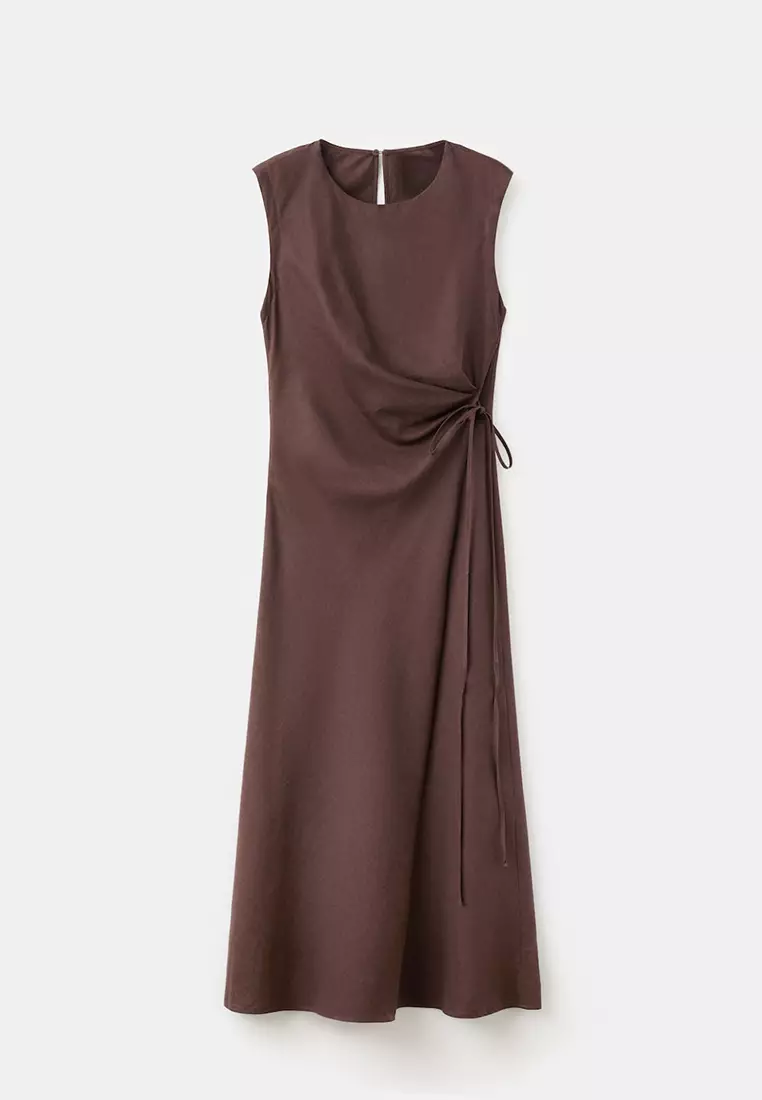 Wrap Midi-Dress With Knot