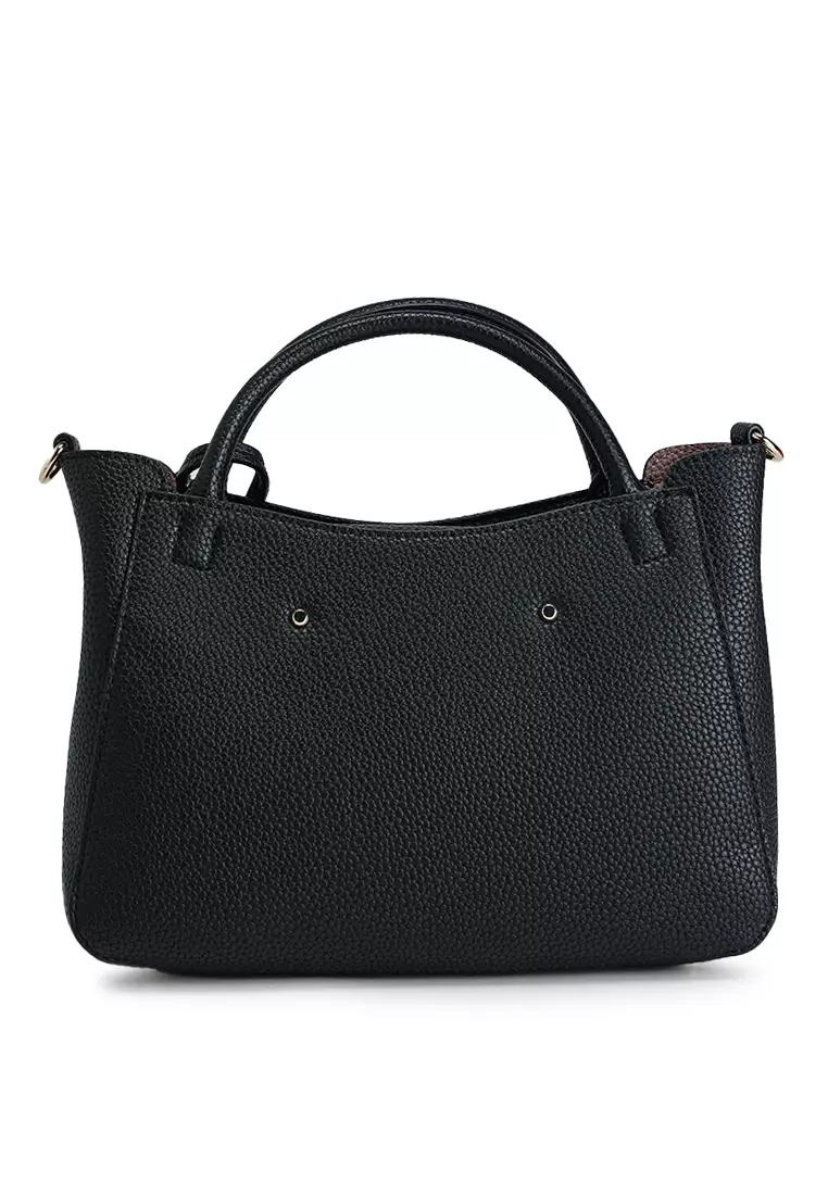 GUESS Brenton Small Girlfriend Satin Clutch - Black, Twist Lock Closure - View #12