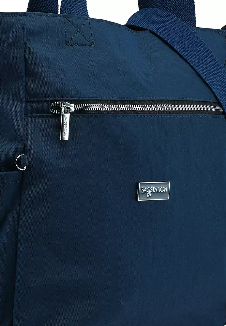 Metallic Series Crinkle Nylon Convertible Tote Bag