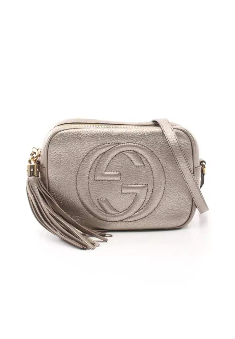 Gucci Pre-loved GUCCI Soho disco bag Interlocking G Shoulder bag leather Champagne Gold 2023 Online | ZALORA Singapore
