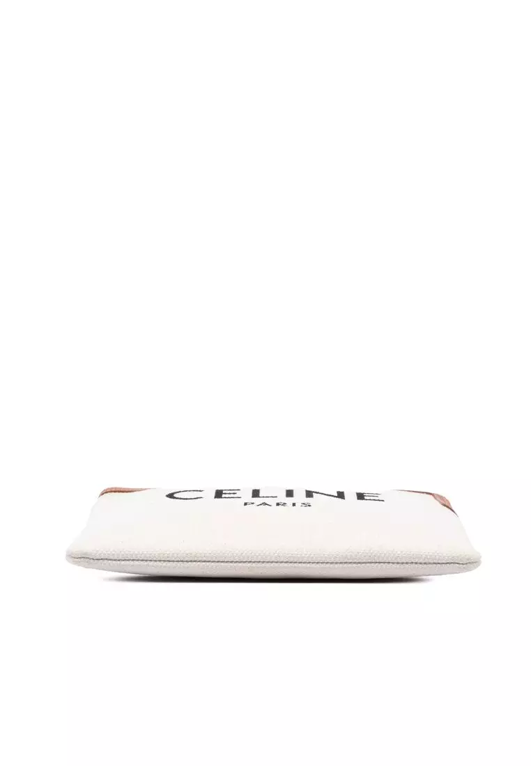 Pre-Loved Celine Large Canvas Logo Pouch