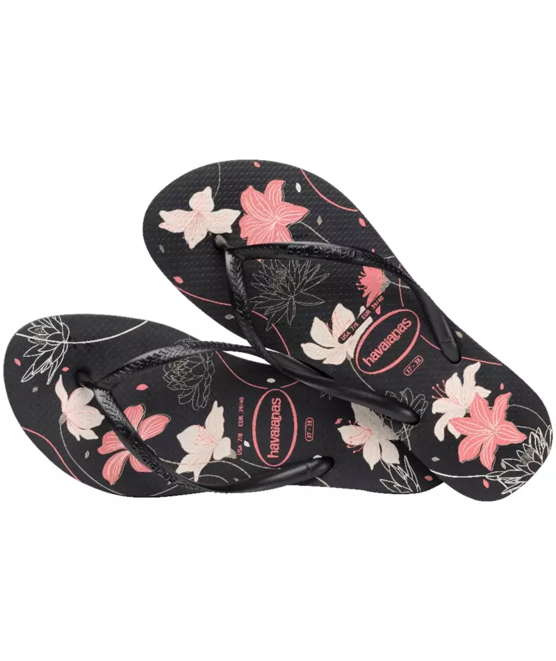 [ONLINE EXCLUSIVE] Havaianas 7759 Slim Organic Black/Dark Ash/Light Rose - Sandal Wanita