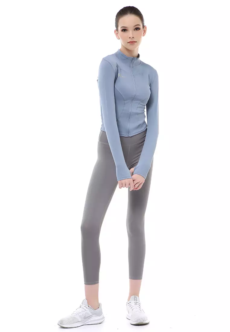 Mikayla Sportwear Jaket Olahraga Wanita Lengan Panjang Adjust Body Shape Material Spandex Lycra ORIGINAL - Light Blue
