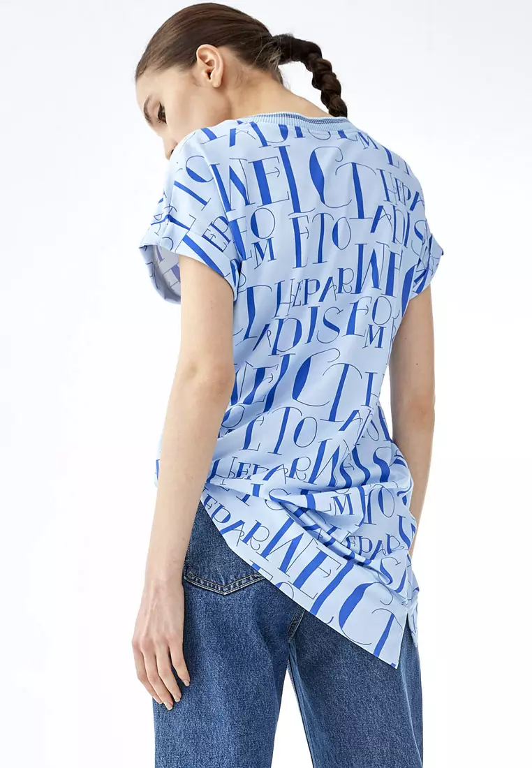 Slogan Print Long Style Top