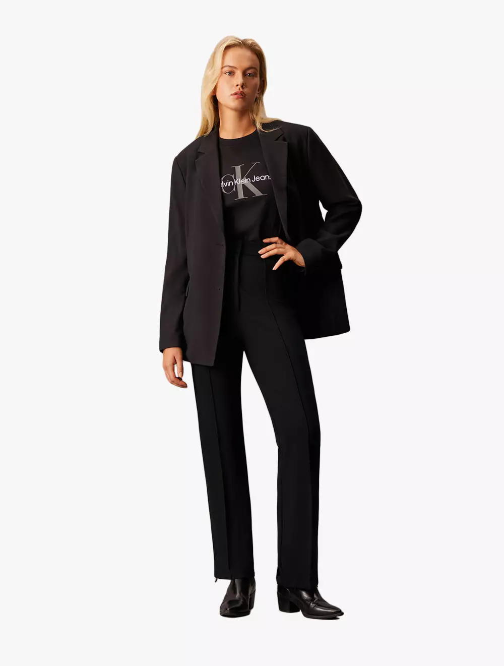 Calvin Klein Jeans - High Rise Flare Milano Pants - Black - black