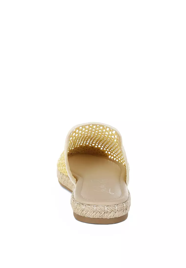 Sepatu Espadrilles Rafia Warna Kuning