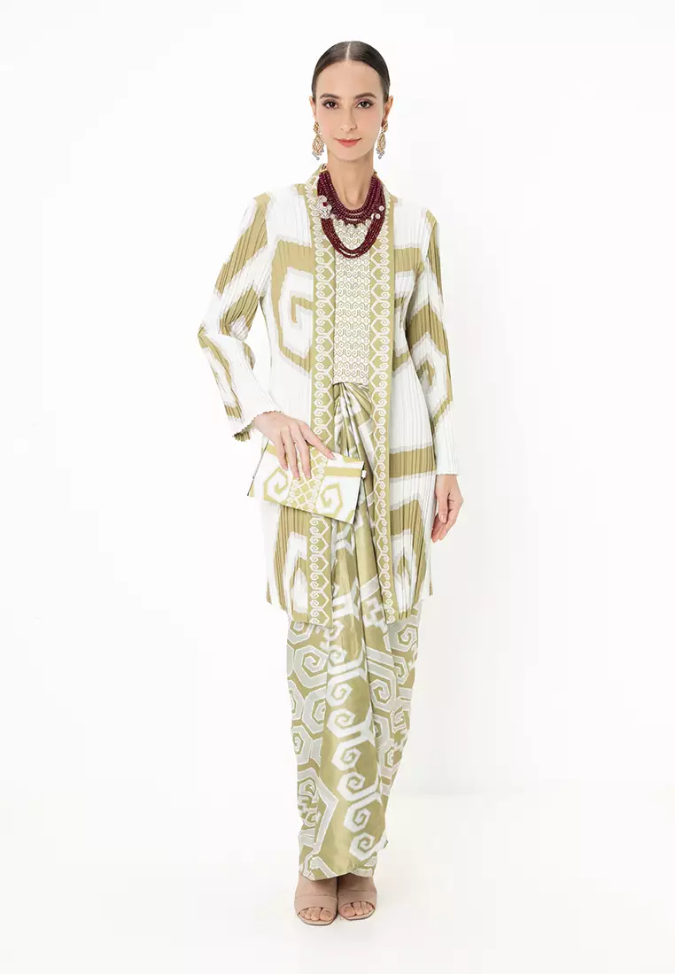 Mela Pleated Kebaya Set with Front Panel