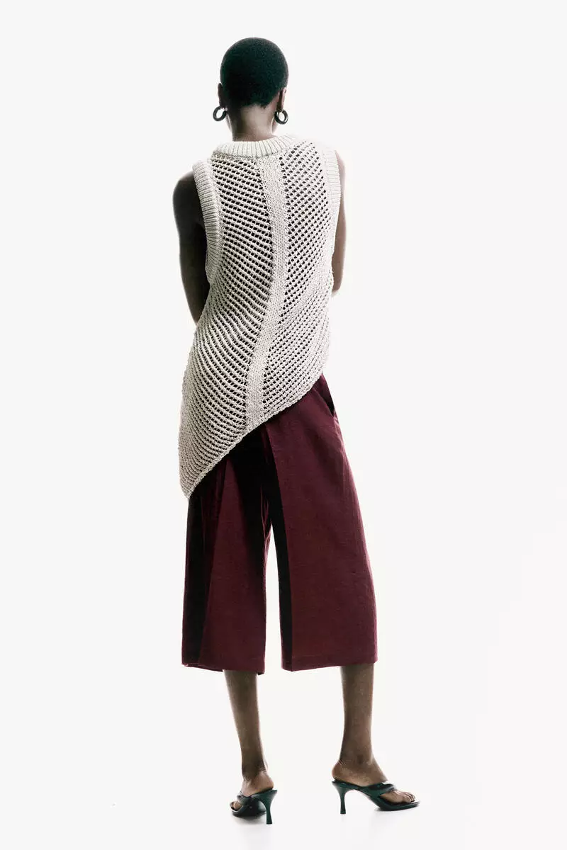 Tailored linen-blend culottes