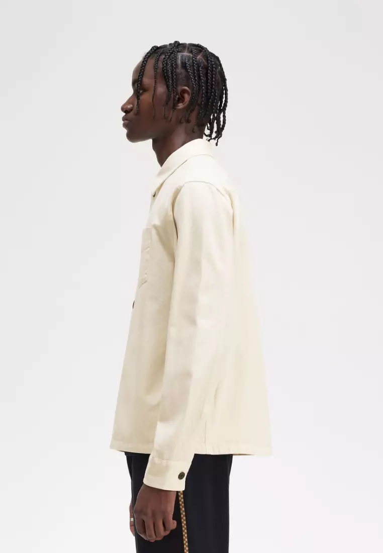 FRED PERRY Twill Overshirt Ecru オーバーシャツ 5034606876351_3.jpg?v=1691750373