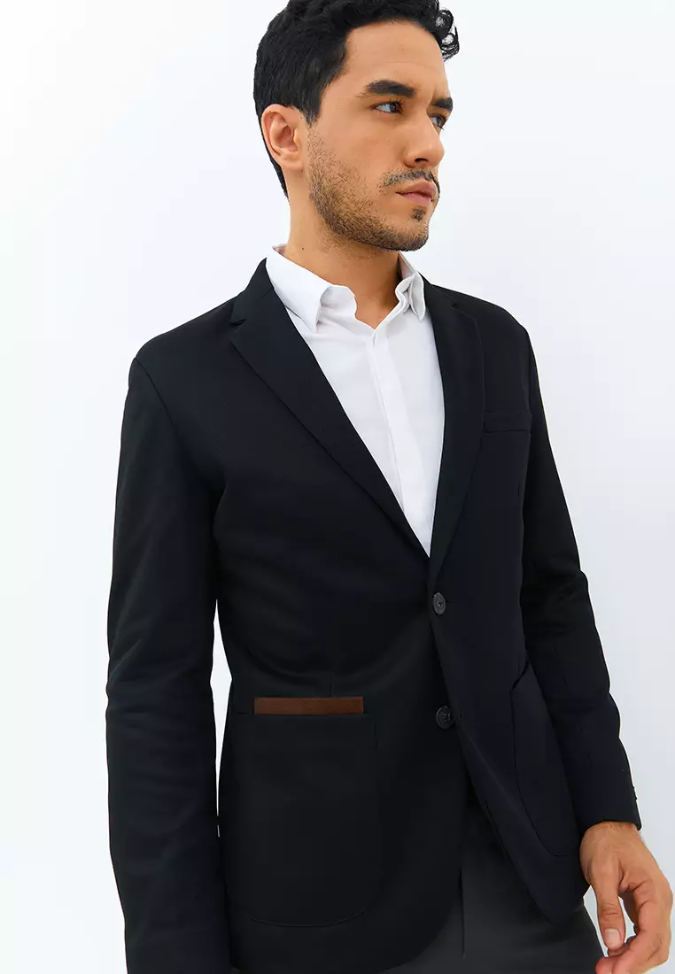 Jobb Julio-T2 Blazer Pria Slim Fit Hitam