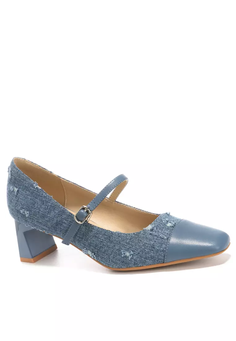Discount on Twenty Eight Shoes  shoes - SKU: 5.5cm Pu Strap Denim Mary Jane Shoes By2355-42