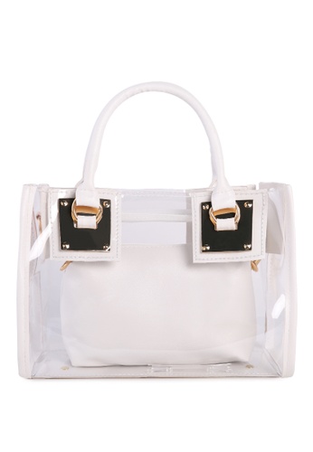 London Rag white White Clear Hand Bag with Pouch 2F949AC5147969GS_1