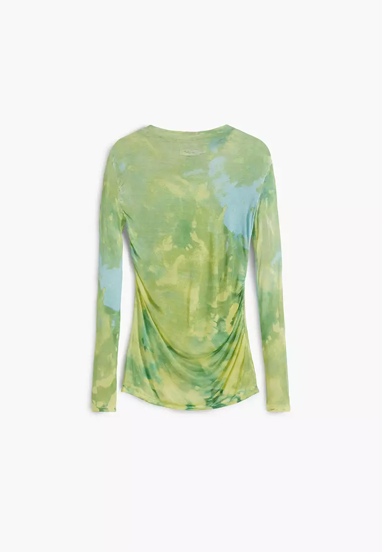 Watercolor draped fine sweater