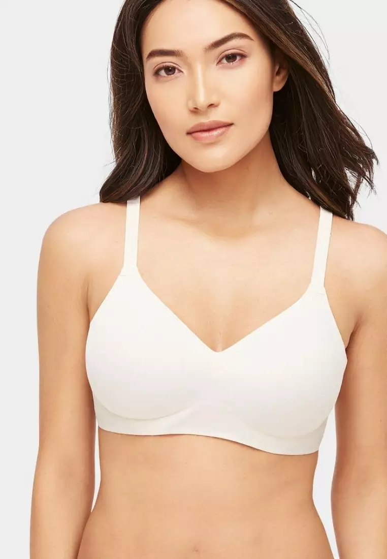 Premium Taylor Seamless Wireless Padded Support Bra in White
