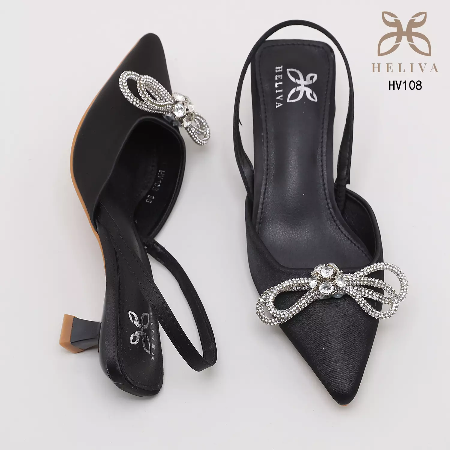 Heliva Kezia Heels Women Sling Back Butterfly Jewel Accesories