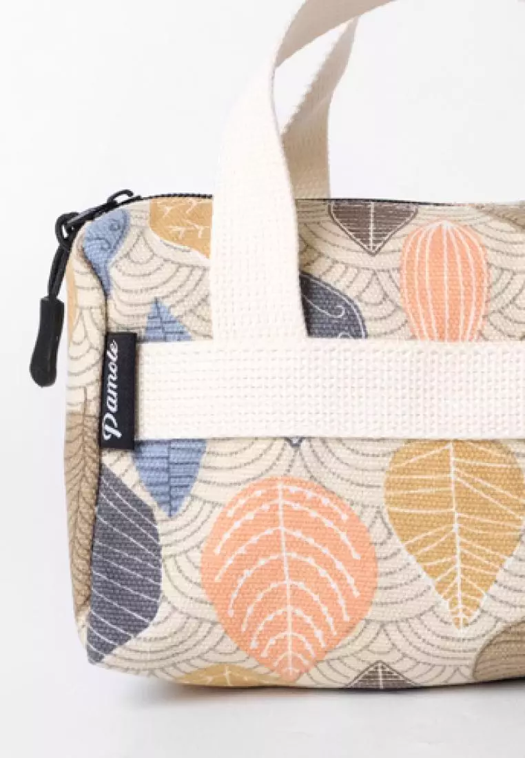 Pamole Pouch Kosmetik Bahan Kanvas Penutup Resleting - PMU Betel Leaf