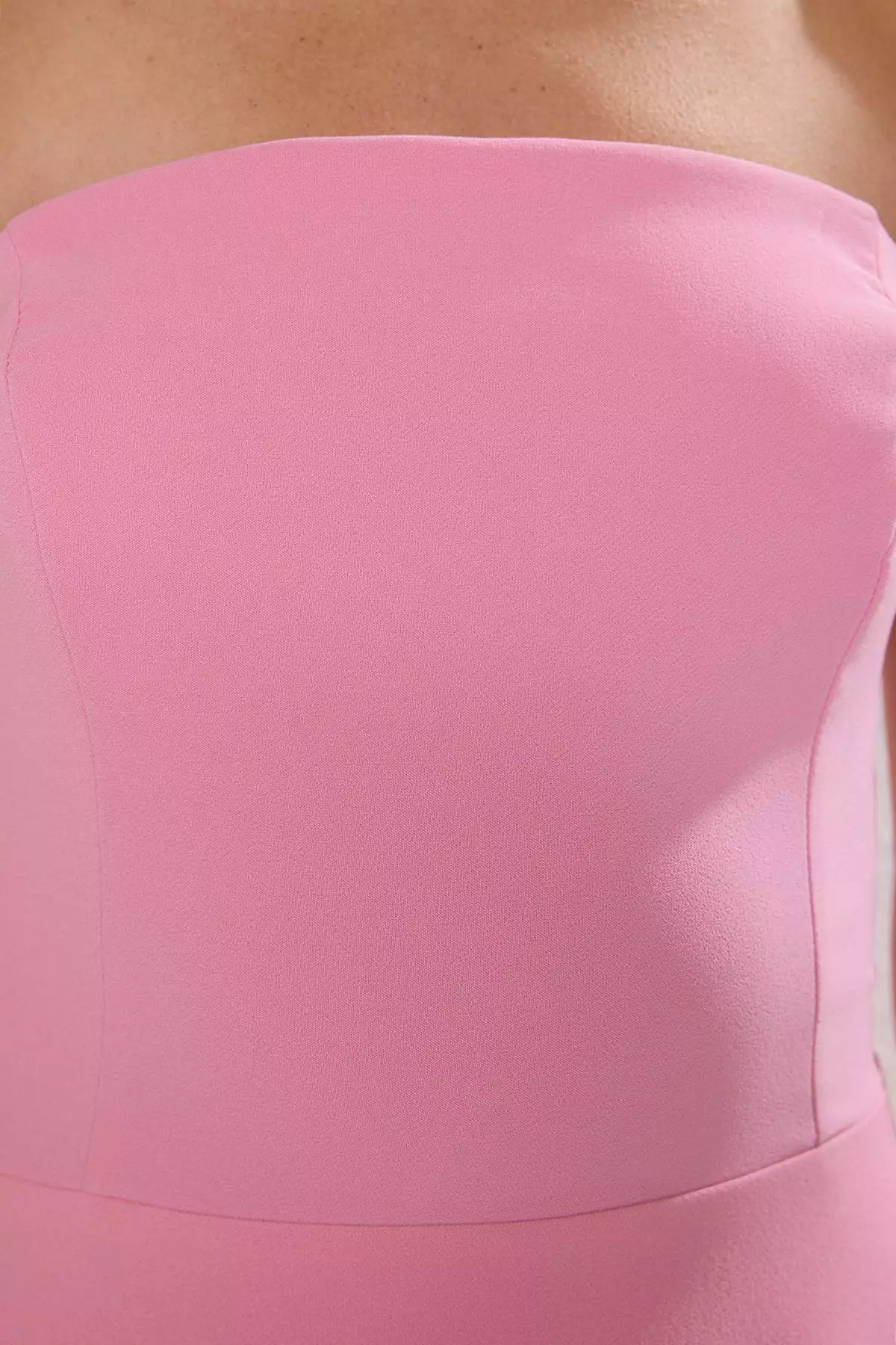 Pink A Line Strapless Stylish Evening Gown