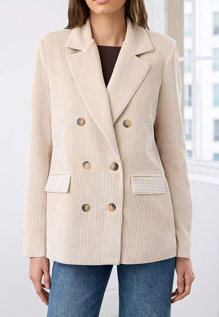 Relaxed Fit Corduroy Blazer Jacket